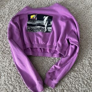 MTV Man on the moon cropped long sleeve